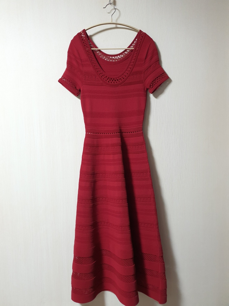 산드로 sandro 버건디 니트 원피스 36 사이즈 정품--7