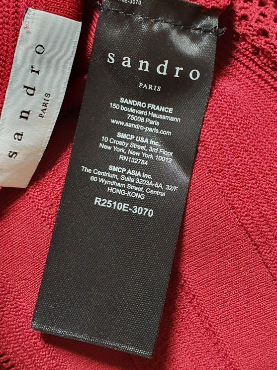 산드로 sandro 버건디 니트 원피스 36 사이즈 정품--8