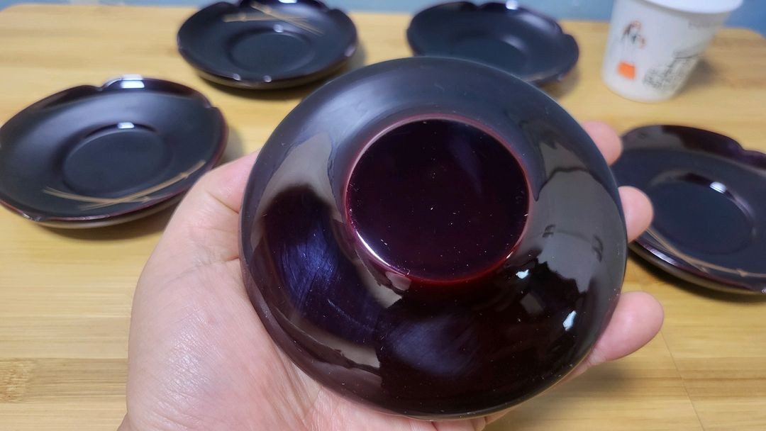 다도용품, 찻잔받침, 목공예품 5개 일괄--3