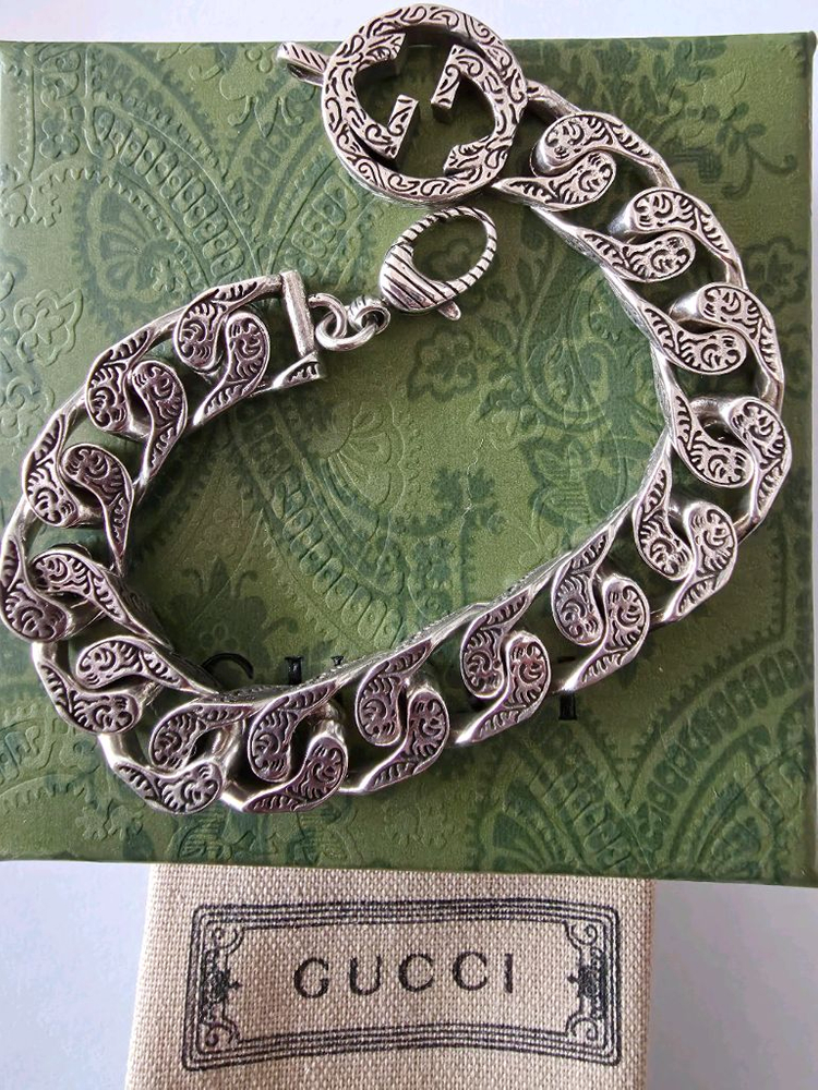 실버925 G체인 팔찌--2