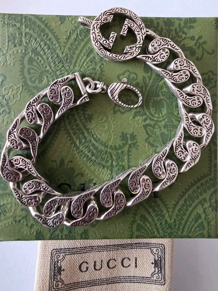 실버925 G체인 팔찌--3