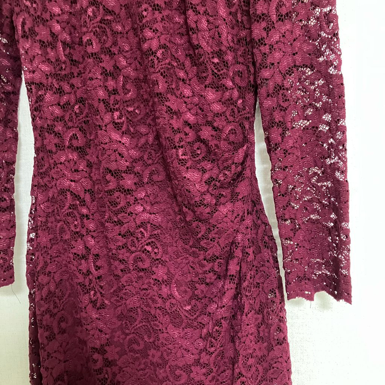 폴로 랄프로렌 레이스 원피스 버건디--2