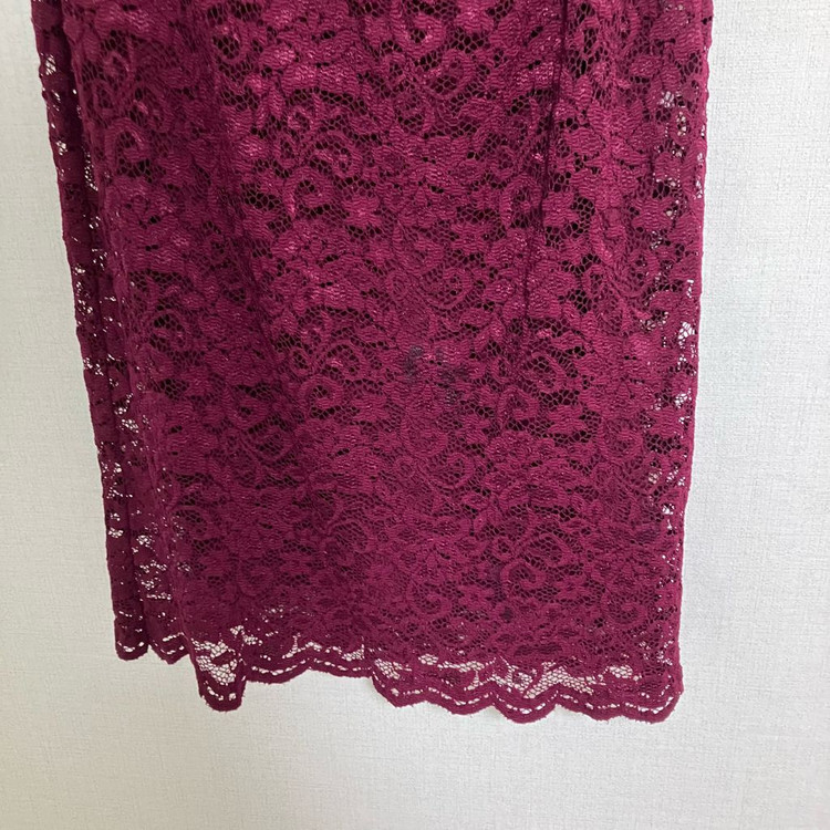 폴로 랄프로렌 레이스 원피스 버건디--3