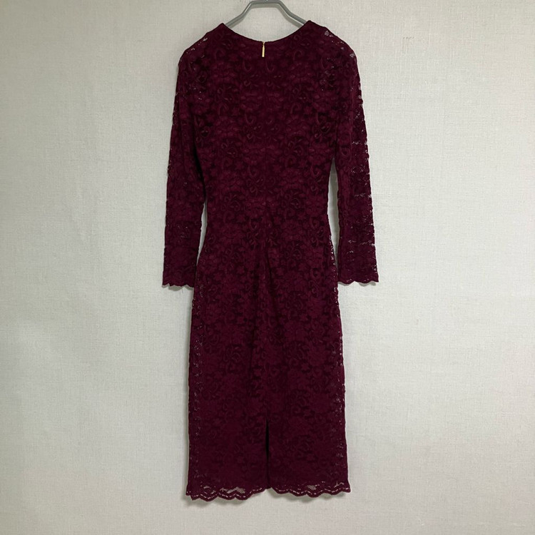 폴로 랄프로렌 레이스 원피스 버건디--4