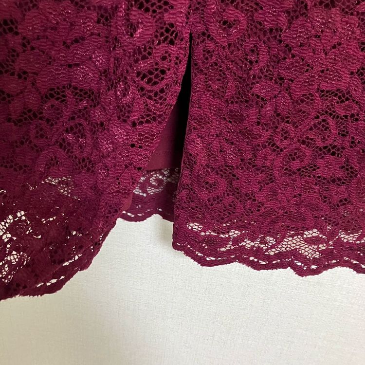 폴로 랄프로렌 레이스 원피스 버건디--5