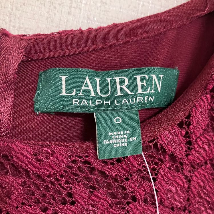 폴로 랄프로렌 레이스 원피스 버건디--8