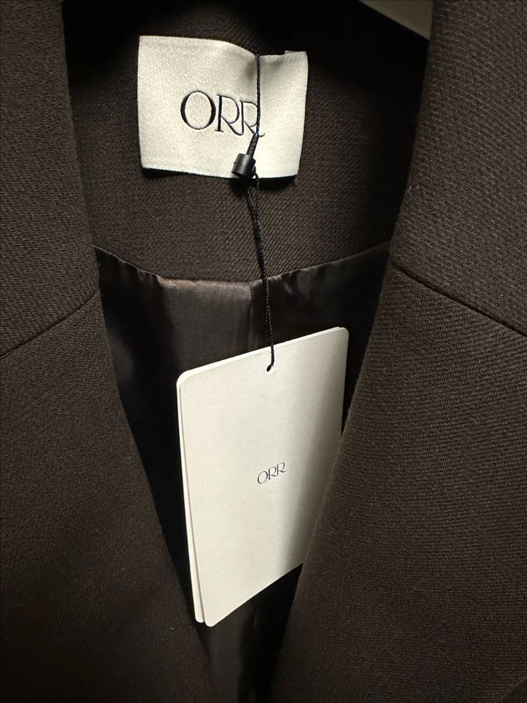 orr 오르 싱글브레스티드 핀턱자켓 브라운 s 새상품 브라운자켓 오버핏자켓 이미지