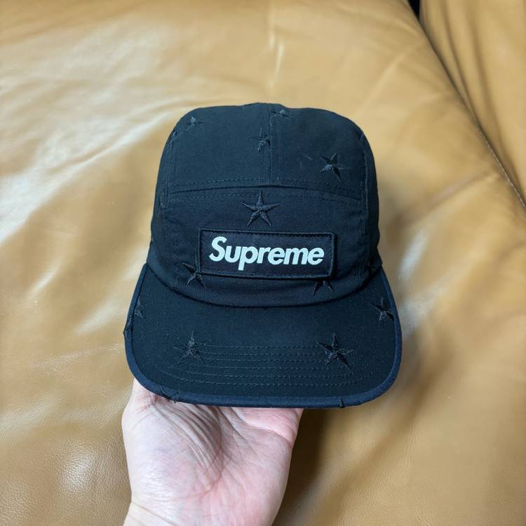 슈프림 밀리터리 스타 캠프캡 모자 박스로고 네이비 블랙--1