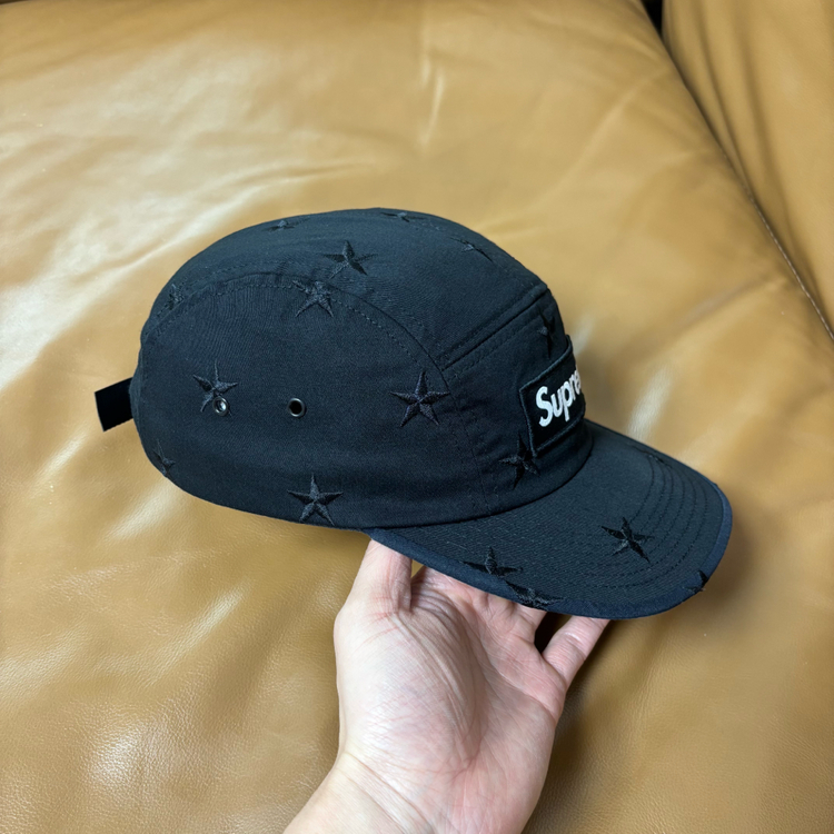 슈프림 밀리터리 스타 캠프캡 모자 박스로고 네이비 블랙--2