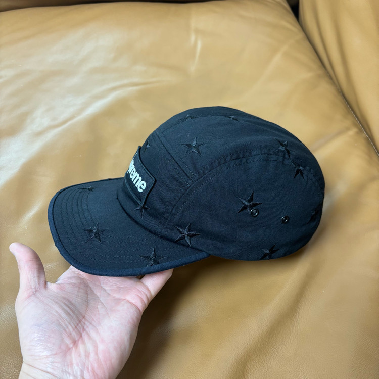 슈프림 밀리터리 스타 캠프캡 모자 박스로고 네이비 블랙--3