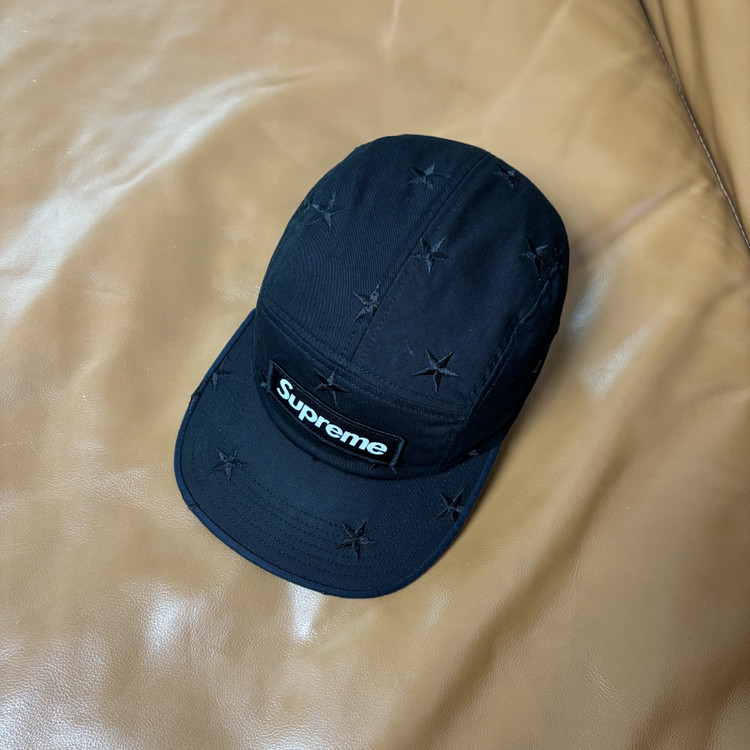 슈프림 밀리터리 스타 캠프캡 모자 박스로고 네이비 블랙--4