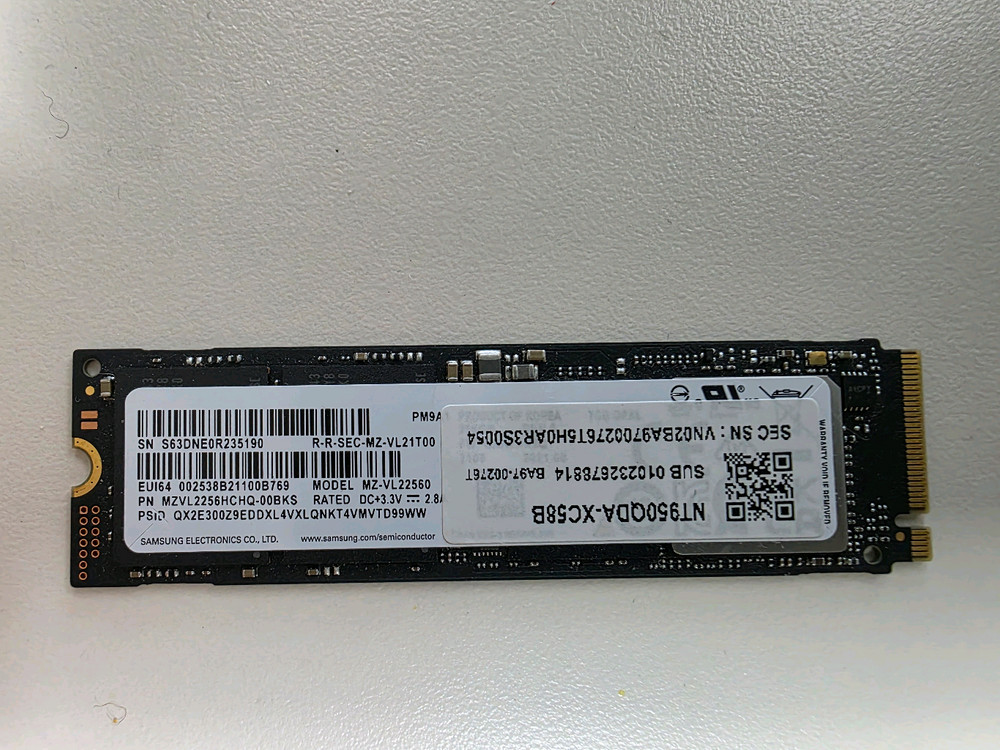 삼성 SSD PM9A1 256GB(980 프로 oem)거의새것/원10 11,24년 문서--1