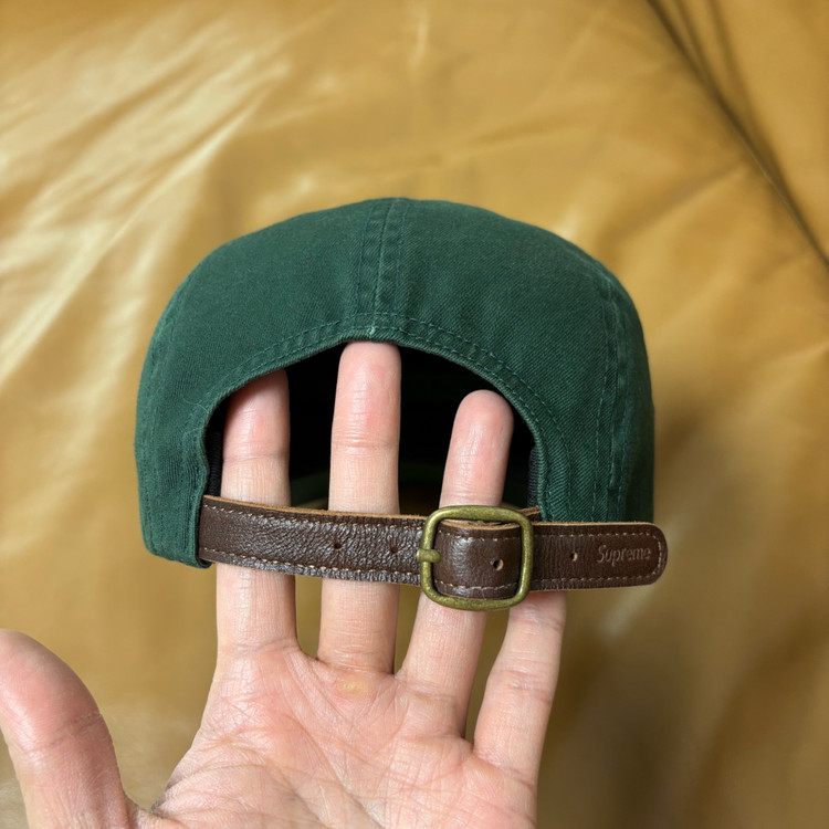 슈프림 캠프캡 모자 박스로고 워시드 그린--6