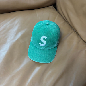 슈프림 S로고 볼캡 모자 워시드 그린