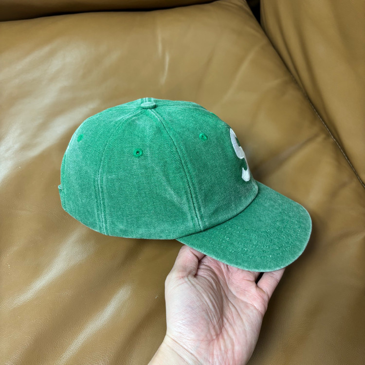 슈프림 S로고 볼캡 모자 워시드 그린--2