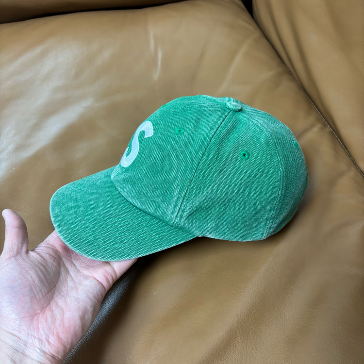 슈프림 S로고 볼캡 모자 워시드 그린--3