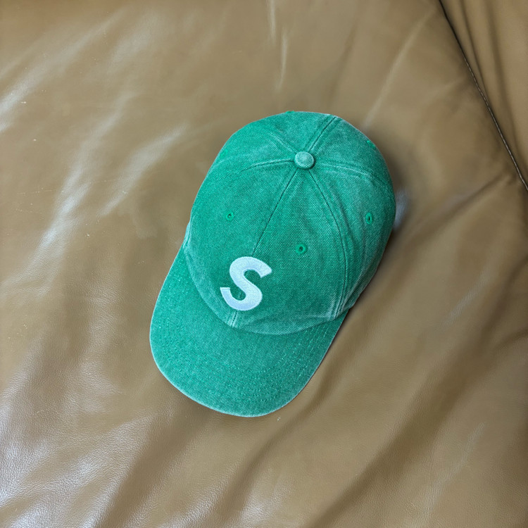 슈프림 S로고 볼캡 모자 워시드 그린--4