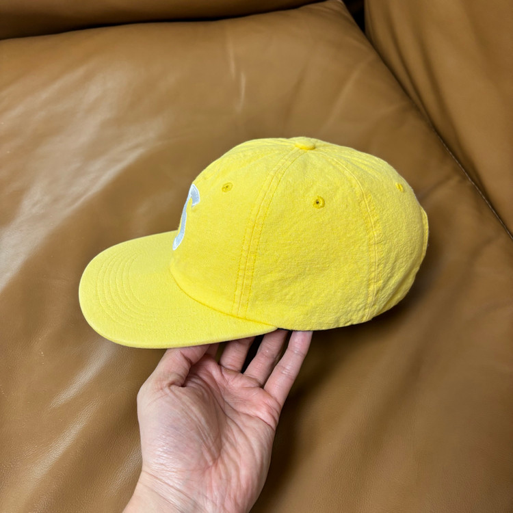 슈프림 S로고 볼캡 모자 워시드 옐로우--3