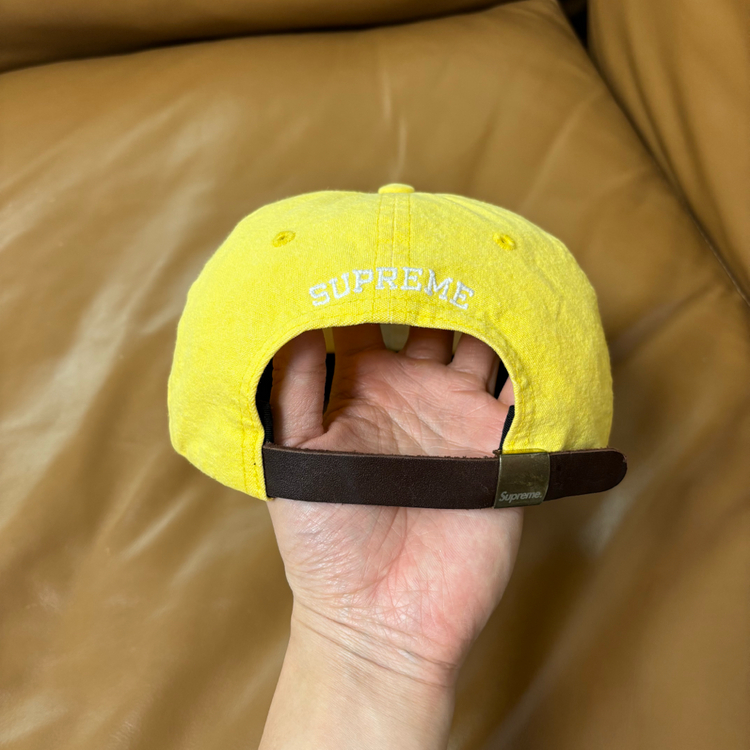슈프림 S로고 볼캡 모자 워시드 옐로우--6