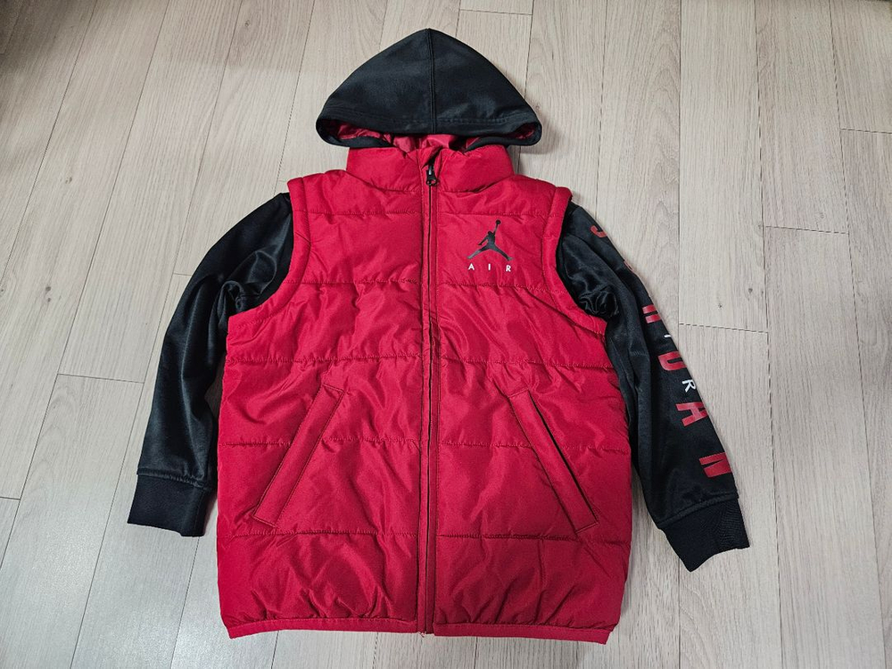 조던키즈 패딩조끼 레이어드 점퍼 (120사이즈)--5