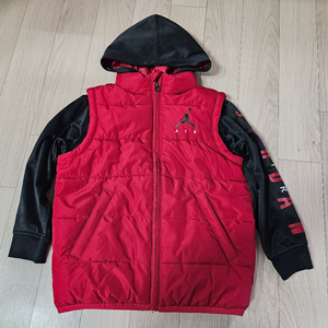 조던키즈 패딩조끼 레이어드 점퍼 (120사이즈)