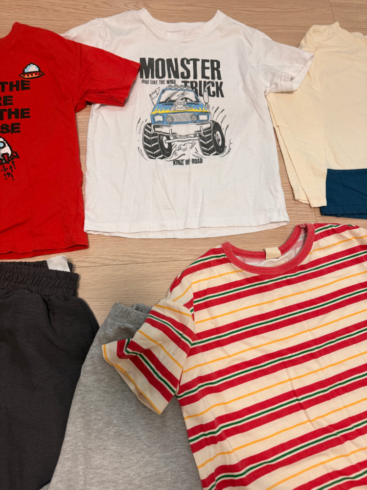 여름 옷 아동복 반바지 티셔츠 모자 상하 35장 일괄 120-130--3