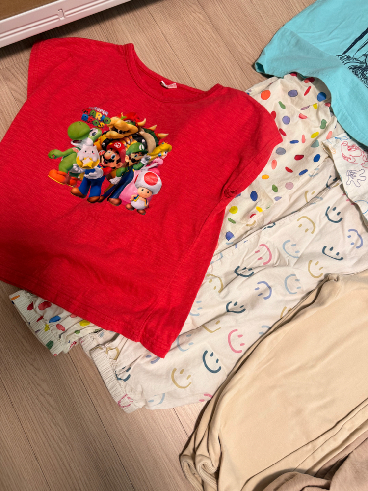 여름 옷 아동복 반바지 티셔츠 모자 상하 35장 일괄 120-130--5