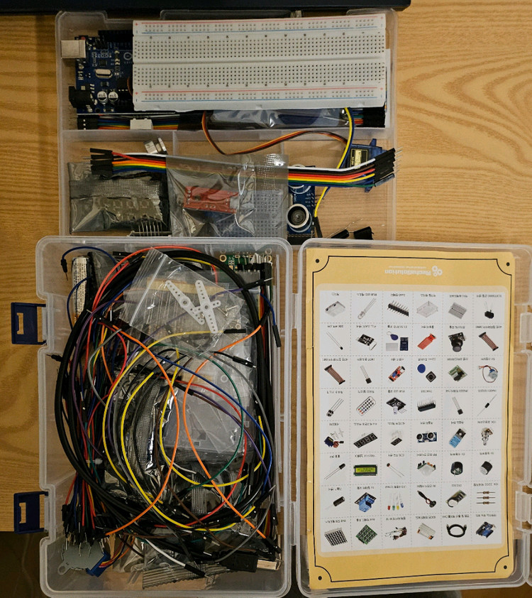 아두이노 우노 실습 키트 2세트 + 9V 배터리/추가 부품 일괄 판매--3