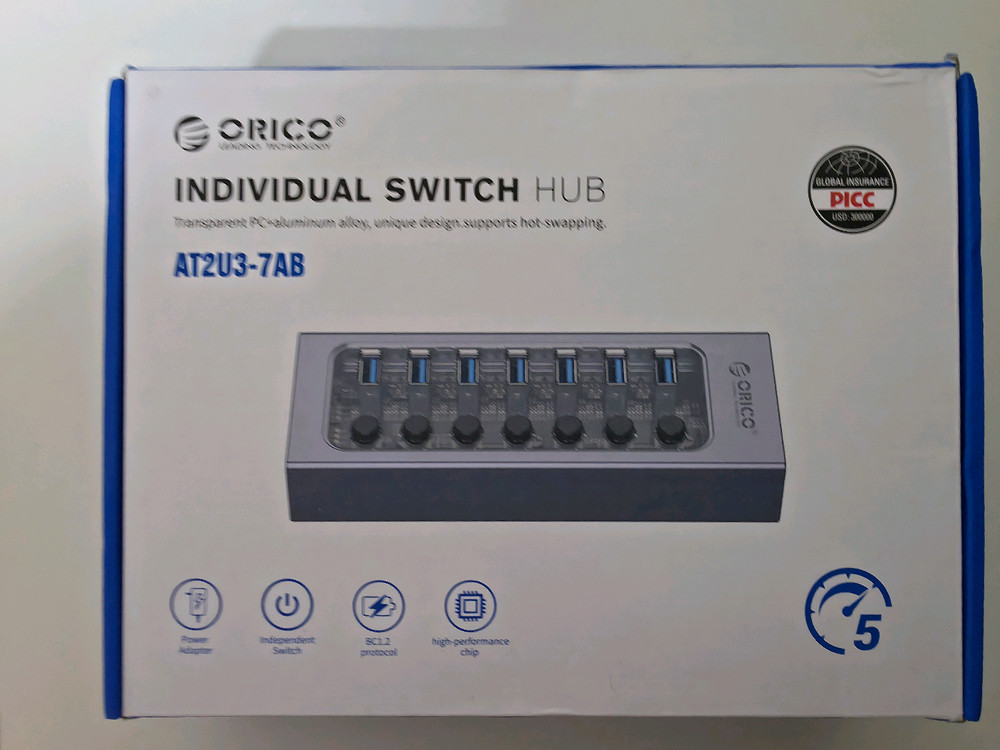 오리코 Orico 7포트 유전원 USB 허브 AT2U3-7AB--0