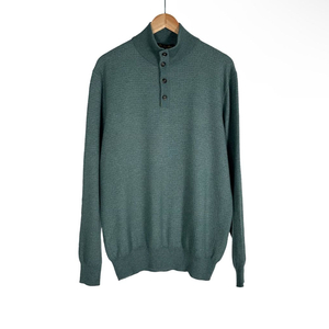 56] 로로피아나 실크 캐시미어 카라 하프 반집업 니트