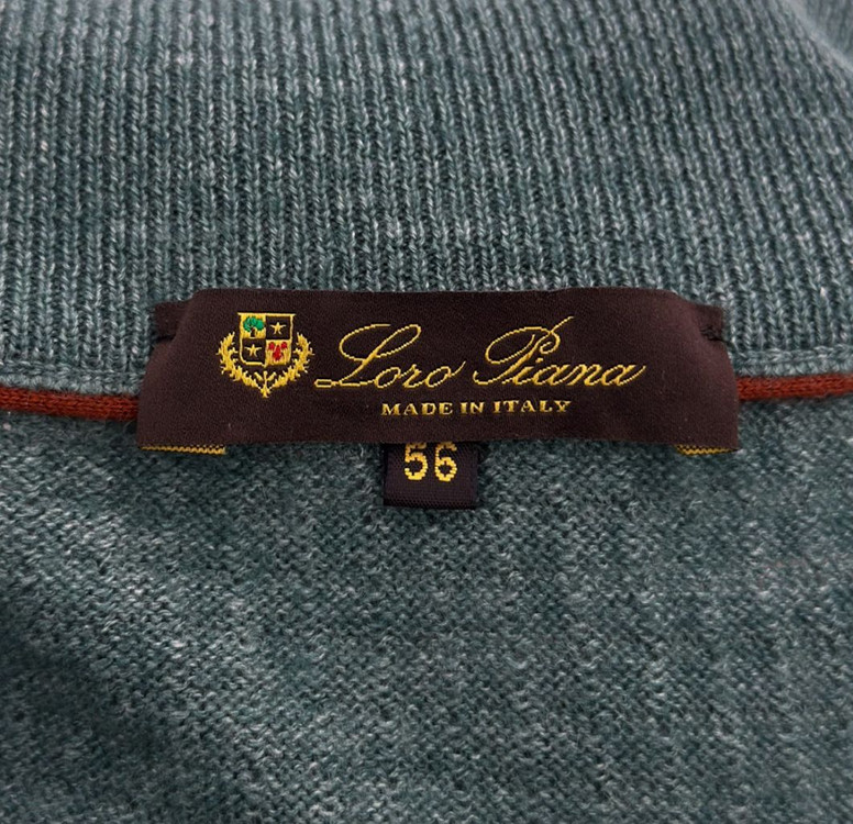 56] 로로피아나 실크 캐시미어 카라 하프 반집업 니트--5