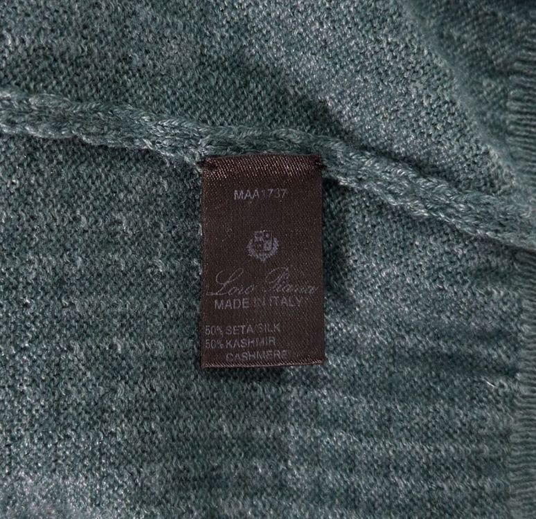 56] 로로피아나 실크 캐시미어 카라 하프 반집업 니트--6