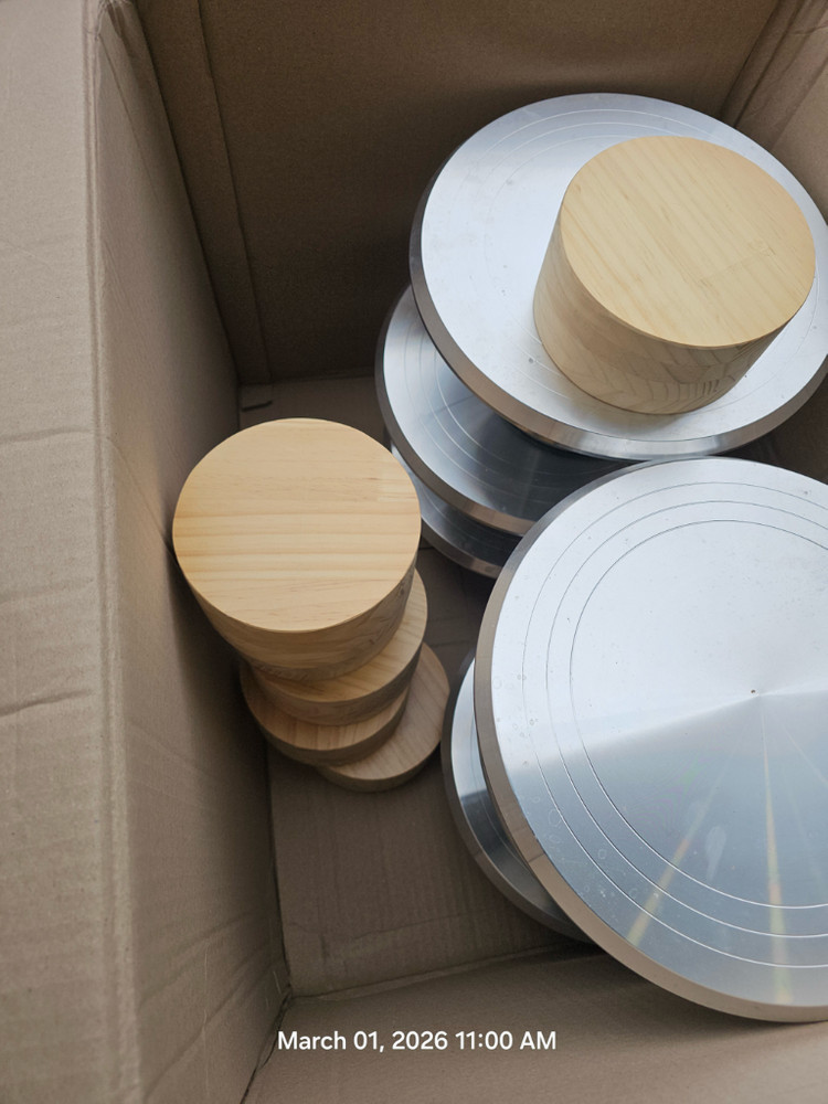 케이크 돌림판 31cm 6개+ 나무모형 높은틀 1호--1