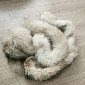 여우 털 목도리 아이보리&브라운 폭스털