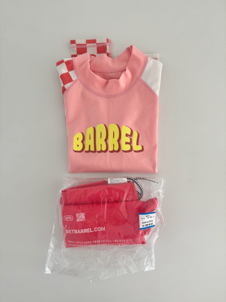 배럴 키즈 래쉬가드 상의 L + 하의 XL(새상품)--0