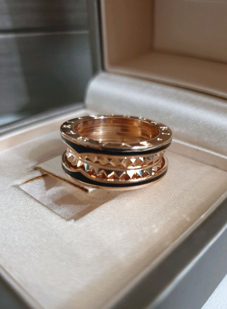 불가리 정품 비제로원 락2밴드링 로즈골드 54호 반지--3