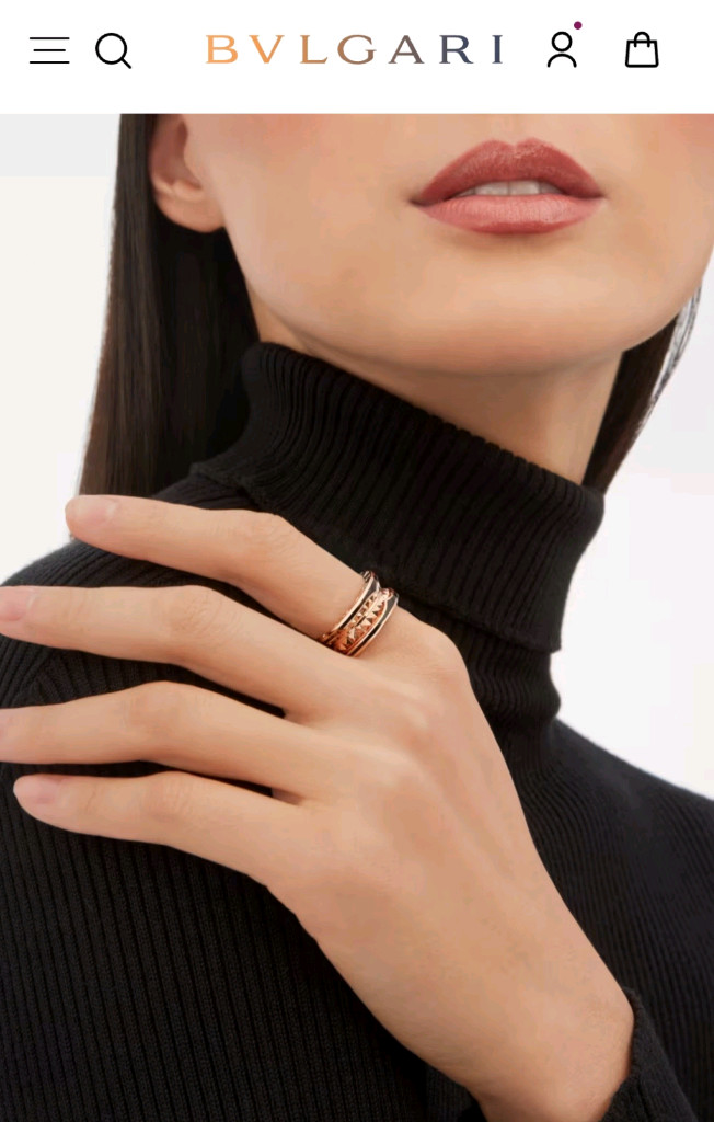 불가리 정품 비제로원 락2밴드링 로즈골드 54호 반지--6