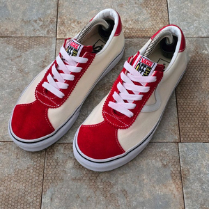 (240)반스 스포츠 레이싱 레드 크림 스니커즈 운동화