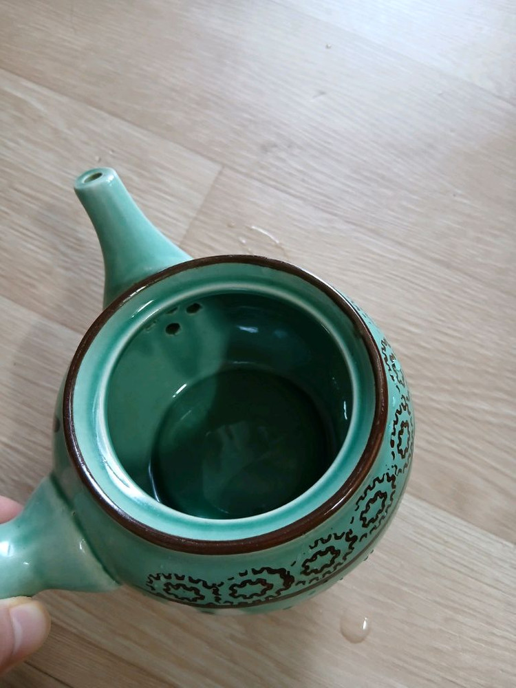 청자 차주전자+찻잔세트--2