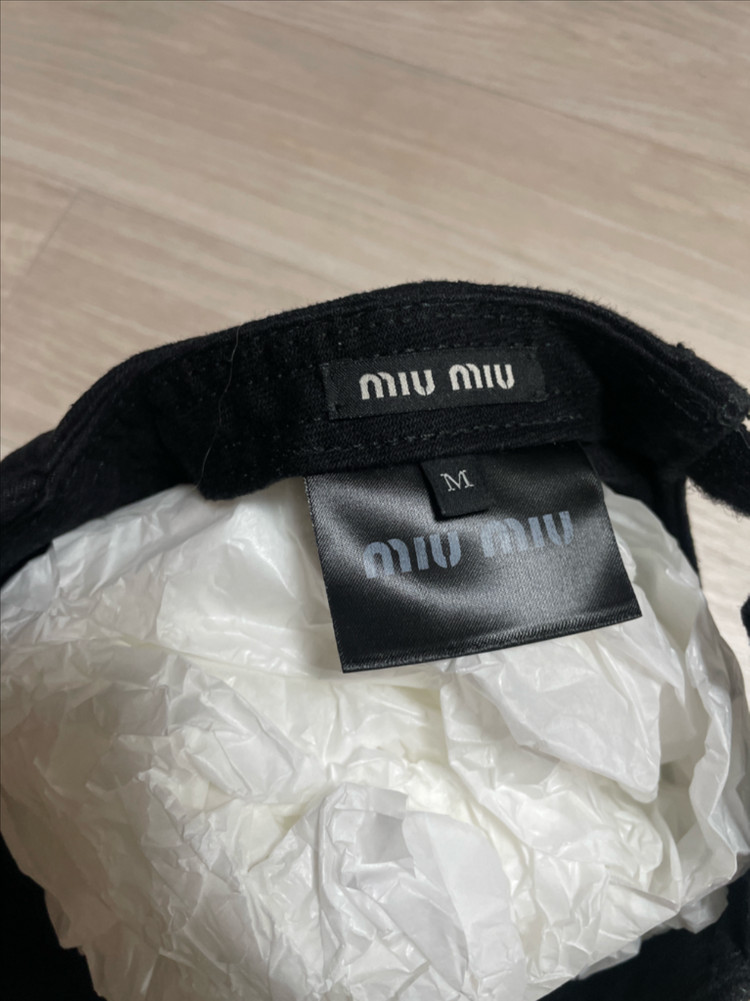 미우미우 데님 베이스볼 캡--1