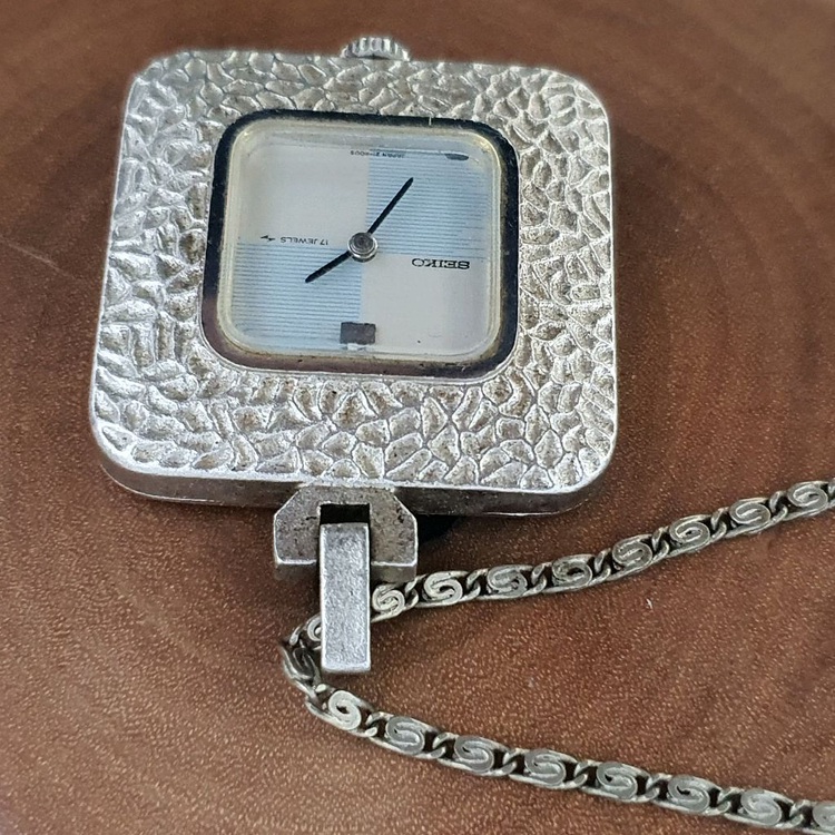 세이코 빈티지 목걸이 수동 시계--2