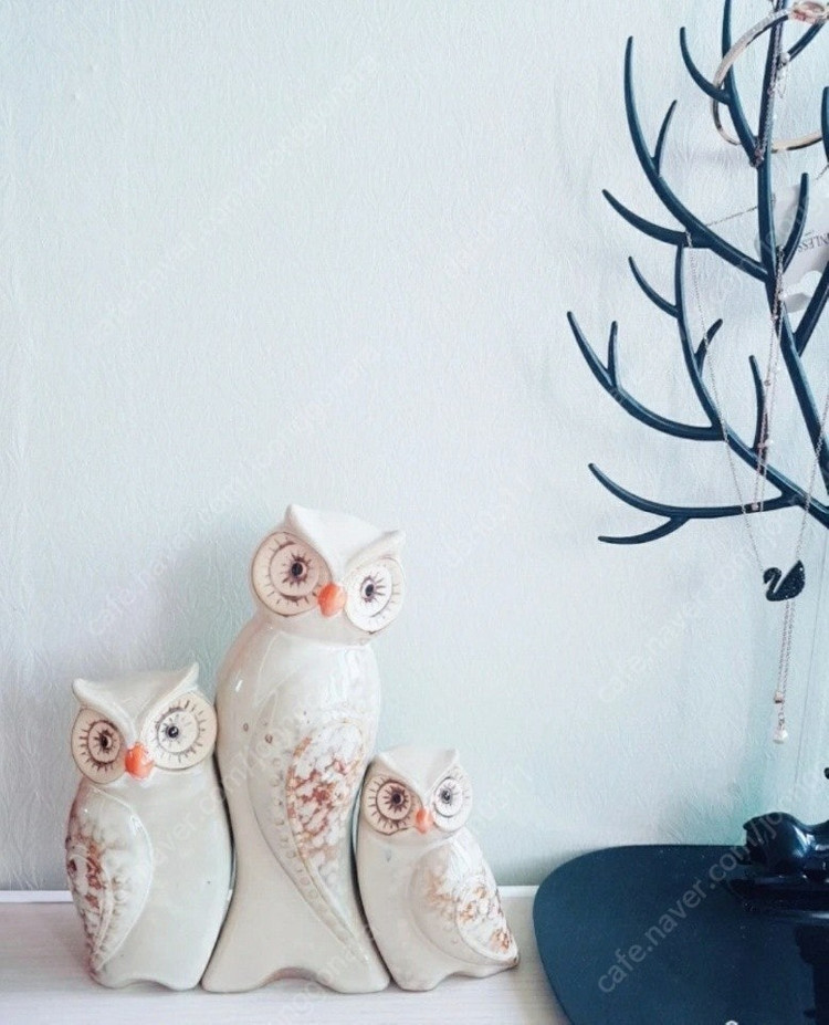 택.포)금전운과 명예운을 부르는 부엉이가족 도자기세트--1