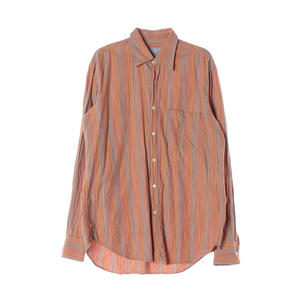 미쏘니 오렌지 핑크 스트라이프 오버핏 긴팔 셔츠