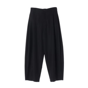 엘무드 블랙 핀턱 커브드 벌룬 리얼 와이드 슬랙스 팬츠