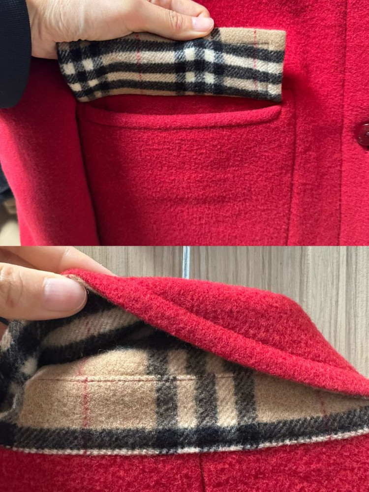 버버리 Burberry Blue label 38 레드 반코트 하프코트--3