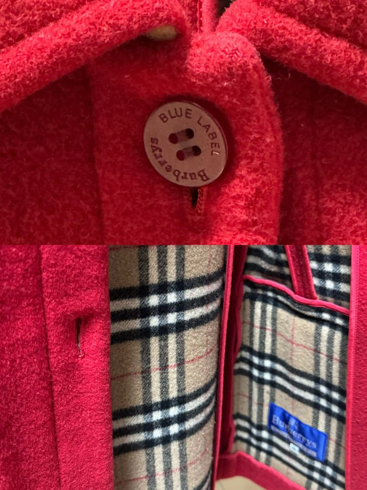 버버리 Burberry Blue label 38 레드 반코트 하프코트--4