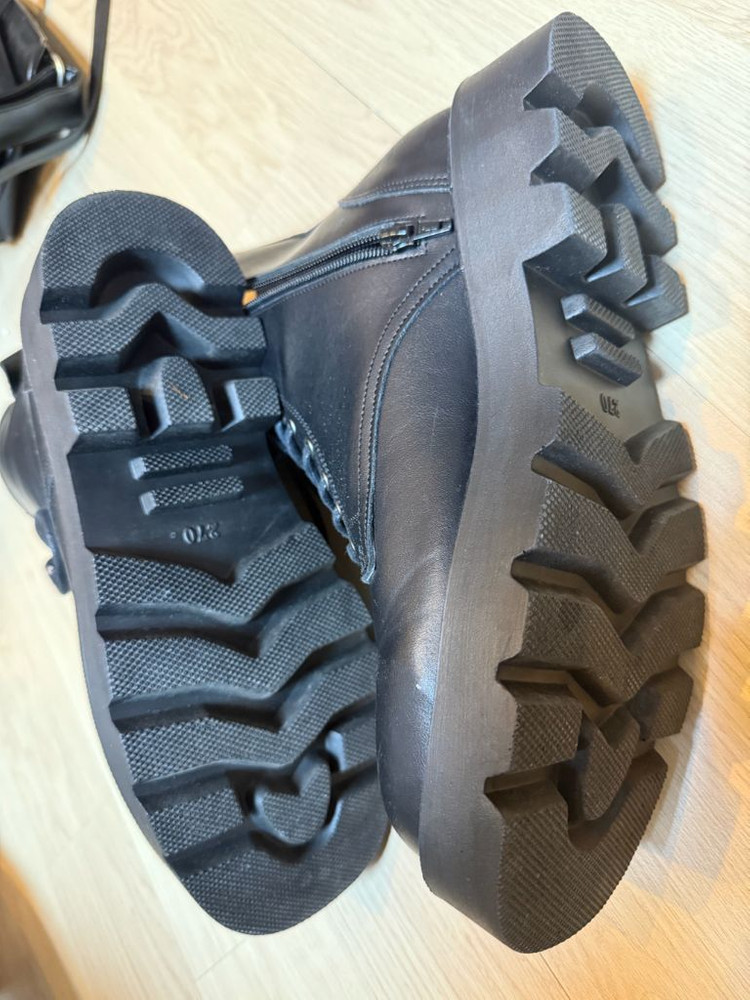 클레용 7cm 스퀘어토 청키솔 지퍼 워커 부츠 구두--2