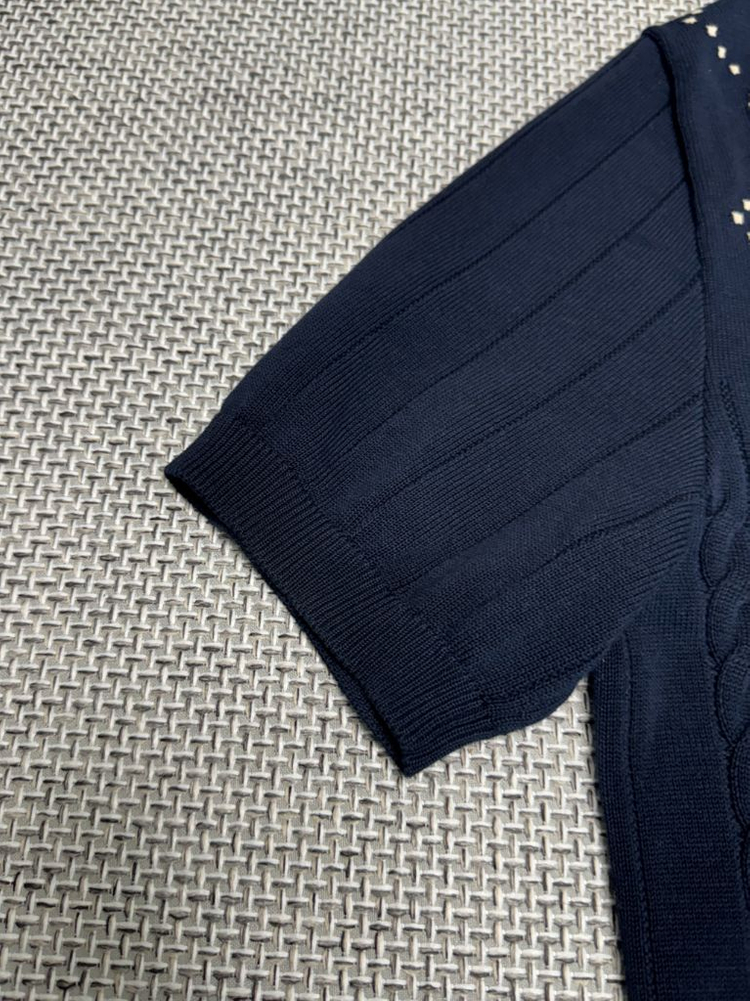 구찌 GG 니트 반팔 카라티--2