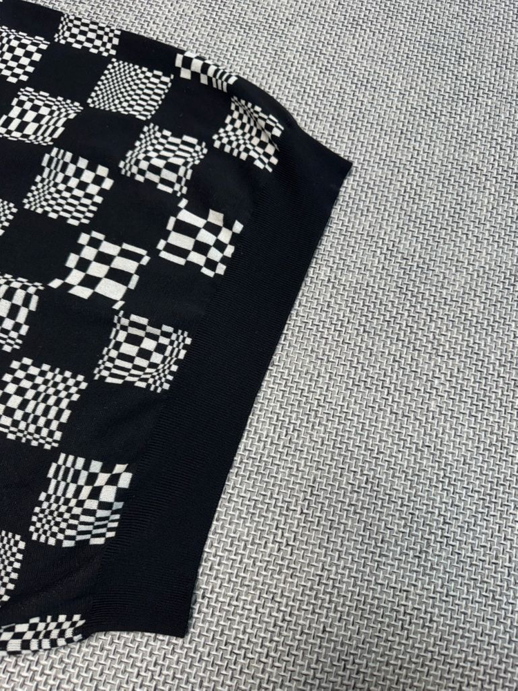 루이비통 다미에 크루넥 체크 니트--3