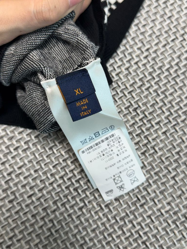 루이비통 다미에 크루넥 체크 니트--5